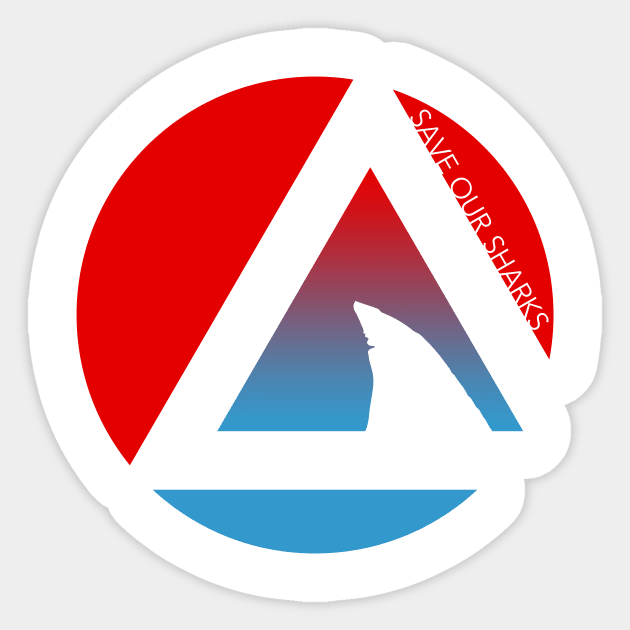 save our sharks tricircle Sticker by somatosis